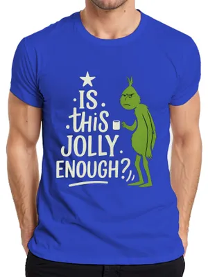 Obrázok produktu pre JE TO DOSŤ ŽIARLIVÉ Grinch Vianoce vtipné sarkastické výroky Pánske tričko, modré, L