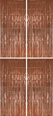 Produktbild von 4x Lametta Vorhang - rose gold - 91x244 cm