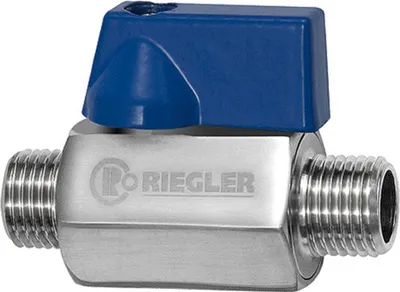 Produktbild von Riegler Mini-Kugelhahn, Edelstahl 1.4401, AG/AG, G 1/4, DN 8