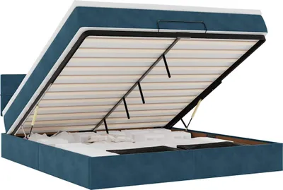 Immagine prodotto di vidaXL Ottomana con materasso blu scuro 160x200 cm in velluto