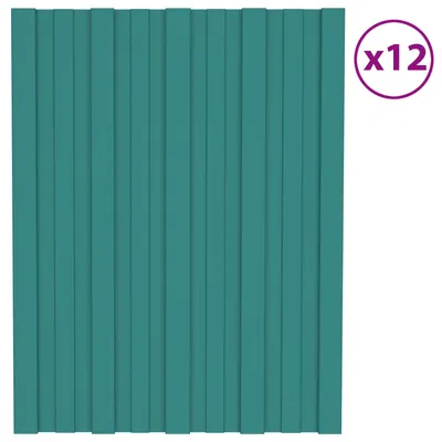 Immagine prodotto di vidaXL Pannello per tetto, 12 pezzi, verde, 60 x 45 cm, acciaio zincato