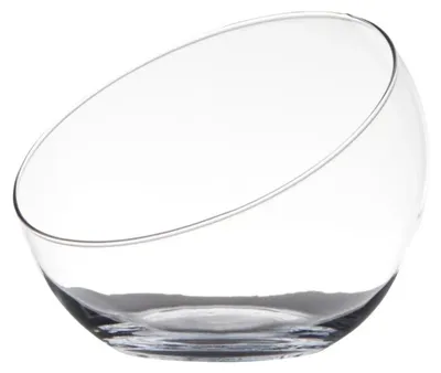 Produktbild von Hatchet Glass Kugelvase schrage Schale - recyceltes Glas - 20x17 cm