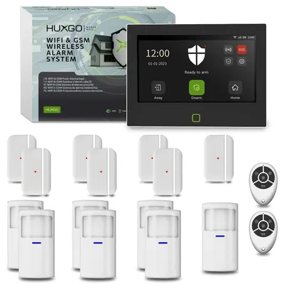 Produktbild von HUXGO Alarmanlage WLAN GSM 4G HXA700 7" 7 PIR + 7 Türsensor App Steuerung