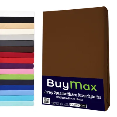 Produktbild von Buymax® Spannbettlaken Wasserbettlaken Jersey Wasserbett Boxspringbett 140x200-160x220 cm 160g/m² Farbe: Schokobraun