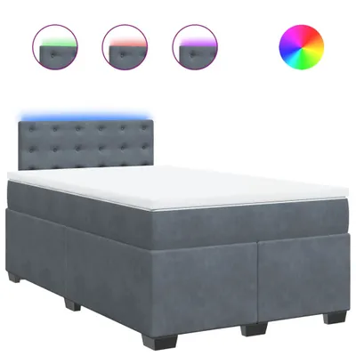 Produktbild von Boxspringbett mit Matratze Dunkelgrau 120x190 cm Samt