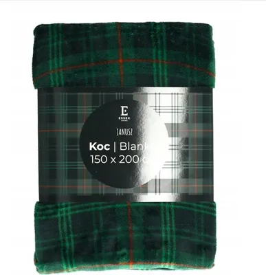 Obrázek produktu pro Přikrývka, měkká přikrývka, Janusz 150x200 Zelená mřížka