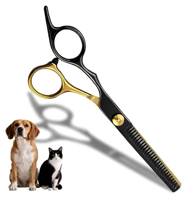 Produktbild von Effilierschere für Hunde, Schere zum Schneiden von Hundehaaren, gebogene Schere für die Fellpflege