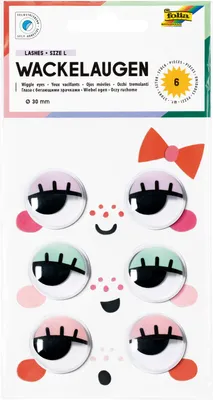 Produktbild von folia Wackelaugen LASHES Größe L selbstklebend 6 Stück