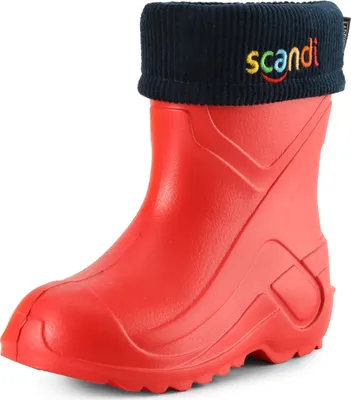 Produktbild von Ladeheid Kinder Mädchen Jungen federleichte Eva Thermo Gummistiefel gefüttert LA-763 (Rot1/Marineblau, 32 EU)