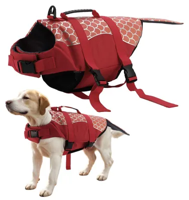 Image de Gilet de sauvetage pour chien avec bandes réfléchissantes - XL - Matériau de haute qualité