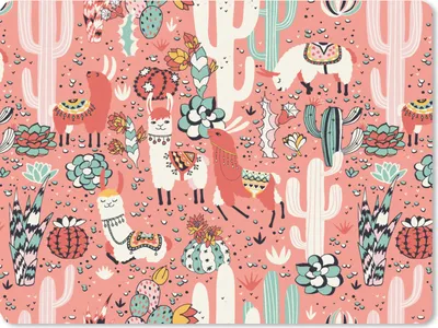 Produktbild von MuchoWow® Mauspad Mousepad Muster - Dschungel - Lama 23x19 cm - Mousepads - Maus Mat - Pad - Mausunterlage - Schreibtischunterlage - Mauspad