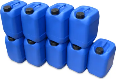 Produktbild von 9 Stück 10 Liter 10 L Kanister, Wasserkanister Farbe blau lebensmittelecht DIN51 (9x10knb51)