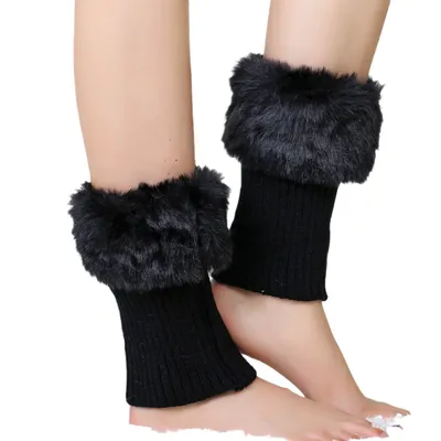 Produktbild von INF Warme Gestrickte Kurze Beinlinge Schwarz