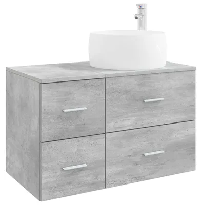 Produktbild von vidaXL Badezimmermöbel-Set 2 stk. Betongrau Holzwerkstoff