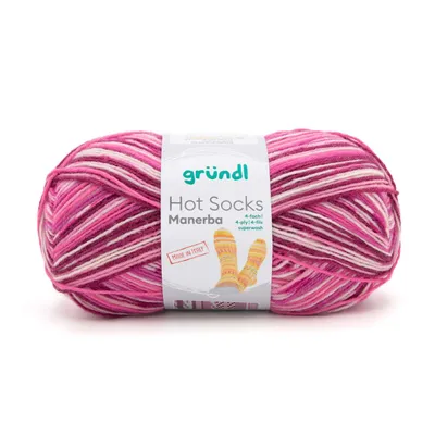 Produktbild von Gründl Wolle Hot Socks Manerba 4-fach 100 g pink-bordeaux-flamingo-natur