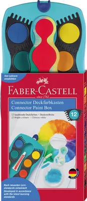 Produktbild von FABER-CASTELL Deckfarbkasten CONNECTOR 12 Farben türkis