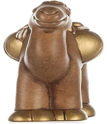 Krippenfigur Kamel stehend, 9 cm, Keramik, weißes Sattel