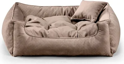 Image de Lit pour chien BASEL - Lit confortable pour chien en tissu durable, coussin confortable pour chien XS-3XL (XS-55x45, marron)