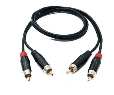 Obrázek produktu pro SYSTEM-S Audio Cinch 2 RCA kabel 100 cm 2-pinový adaptér na zástrčku v černé barvě