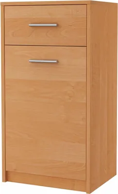 Produktbild von MATKAM Regal 1D1S B40 x H75 x T35 cm, 1 x Schublade und 1 x Fach mit Tür, ideal für Büro, Diele, Wohnzimmer, Jugend- oder Kinderzimmer (Erle)