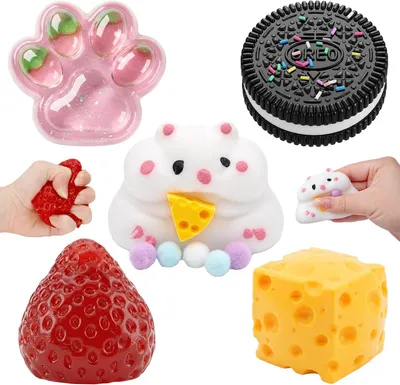 Productafbeelding van Taba squishy set - Set van 5 - Fufu knijpspeelgoed - Anti-stress speelgoed