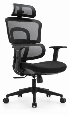Zdjęcie produktu dla Ergonomiczne krzesło biurowe z regulowanym zagłówkiem i podłokietnikami