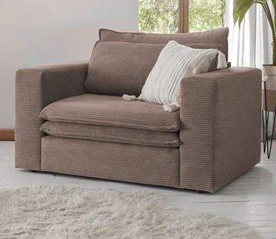 Produktbild von Loveseat Sessel "Pesaro" in braun Cord Loungesessel 125 cm