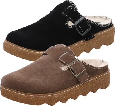 Produktbild von Rohde Damen Hausschuhe Leder Pantoffeln Foggia 6123, Größe:39 EU, Farbe:Braun
