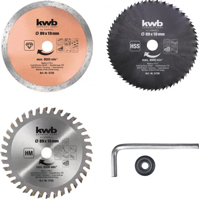 Produktbild von kwb by Einhell Mini-Kreissäge Set Ø 89 5tg Mini-Handkreissägen-Zubehör