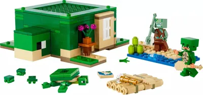Zdjęcie produktu dla LEGO Minecraft Domek na plaży żółwi, Zabawki Konstrukcyjne, Fajny Zestaw Klocków Dla Dzieci, Chłopców i Dziewczynek, Zabawa w Opiekę nad Zwierzętami, Prezent dla Ośmiolatka i dla Graczy 21254
