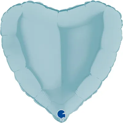 Produktbild von Folienballon - Pastellblau, Herz 46 cm, Grabo, verpackt