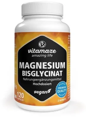 Produktbild von Magnesium Bisglycinat 750 mg vegan Kapseln 120 St