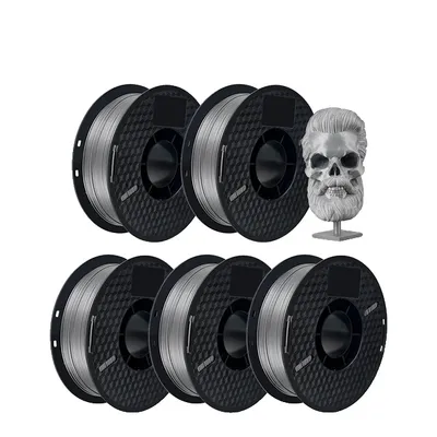 Zdjęcie produktu dla filament do drukarek 3D, tworzywo PETG 5KG, kolor czarno-biały, srebrny