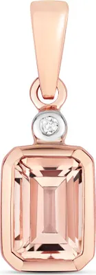 Produktbild von Funkelndes Feuer 9 Karat (375) Rotgold Damen - Diamant Anhänger Brillant-Schliff H - PK mit Morganit; TRS37313