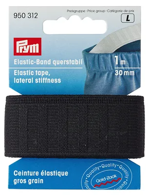 Elastisches Band 30 mm x 1 m, schwarz, Polyester