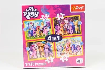 Zdjęcie produktu dla Trefl Puzzle 4w1 Kucyki Pony Poznaj kucyki Pony, 70 szt., Kreskówki, 4 lat(a)