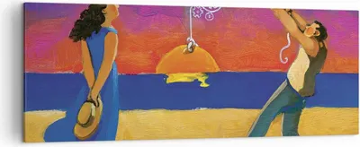 Produktbild von Bild auf Leinwand - Leinwandbild - Einteilig - Symbol Liebe Surrealismus - 140x50cm - Wand Bild - Wanddeko - Wandbilder - Leinwanddruck - Bilder - Wanddekoration - Leinwand bilder - AB140x50-4411