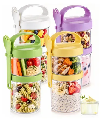 Müslibecher to go Set 8er: 4x360 ml + 4x560 ml mit Löffel