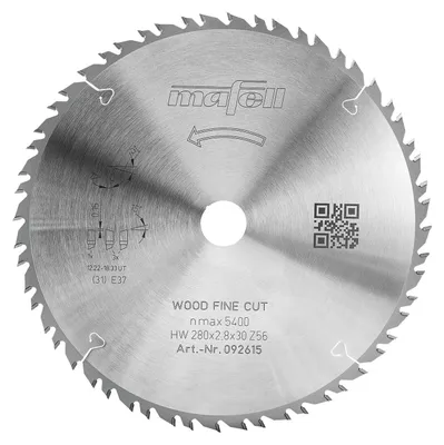 Image de Lame de scie Mafell KSB-WF 280 GT, HW, 280 x 2,8 x 30 mm, Z56-8, 3WZ/FZ | 092615