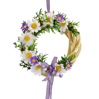 Obrázok produktu pre Prútený veniec so sedmokráskami, fialový Ø20 cm