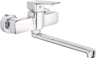 Zdjęcie produktu dla Bateria zlewozmywakowa ścienna obrotowa 28,8cm kuchenna mosiężna chrom