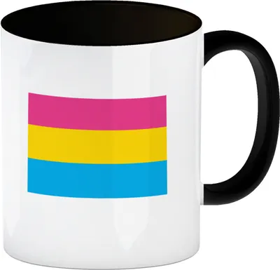 Produktbild von Pansexual Flagge Gleichberechtigung Kaffeebecher Schwarz