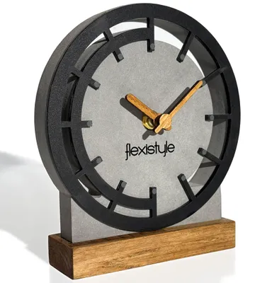 Produktbild von Modern standuhr tischuhr klein aus Holz Eiche Wohnzimmer Badezimmer Uhr Holz tischuhren holzuhr Tisch Uhr tischuhr modern standuhr Clock grau schwarz