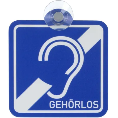Produktbild von Schild Gehörlos Taubstumm mit Saugnapf Saugnapfschild