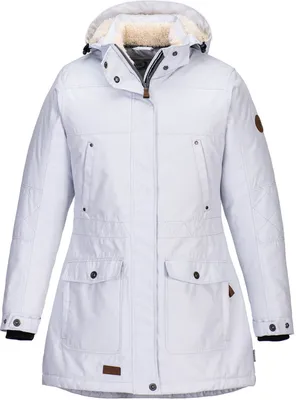 Produktbild von Blue Wave Damen Funktionsparka Outdoor-Jacke Anke - Funktionsmantel Funktionsjacke mit Fleece-Rücken und Kapuze in Grau Größe 36