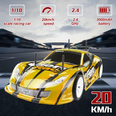 Zdjęcie produktu dla Zdalnie sterowany samochód 1/10 2,4 GHz 20 km/h Zdalnie sterowany samochód wyścigowy RTR prezent dla dzieci
