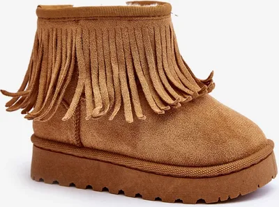 Zdjęcie produktu dla Ocieplane Botki Śniegowce Dziecięce Z Ozdobnymi Frędzlami Camel Nimia 36