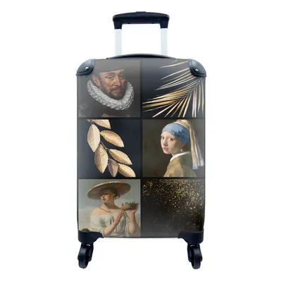 Produktbild von MuchoWow® Koffer Handgepäck Trolley Rollkoffer Kleine Reisekoffer mit 4 Rollen - Malerei - Collage - Pflanzen - Cabin Size < 55x40x23 cm & 55x40x20 cm - Fotokoffer - Kabinenkoffer - Boardgepäck - Reise-Box - Reisekoffer - Reisegepäck - Koffer mit Bild - Trolley für Kinder