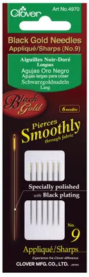 Produktbild von Clover Schwarzgoldnadeln lang, Inhalt 6 Stück