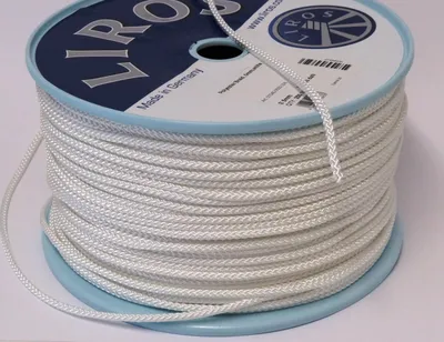 Produktbild von Polyesterseil - 5 mm weiße Flechtleine, 8-fach geflochten, 10 Meter